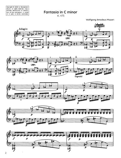 Mozart - Fantasia in C minor, K475 (PDF Sheet Music / Digital Download)