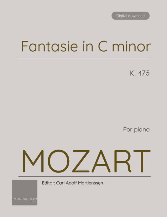 Mozart - Fantasia in C minor, K475 (PDF Sheet Music / Digital Download)