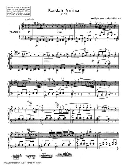 Mozart - Rondo in A minor, K511 (PDF Sheet Music / Digital Download)