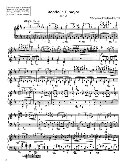 Mozart - Rondo in D major, K485 (PDF Sheet Music / Digital Download)