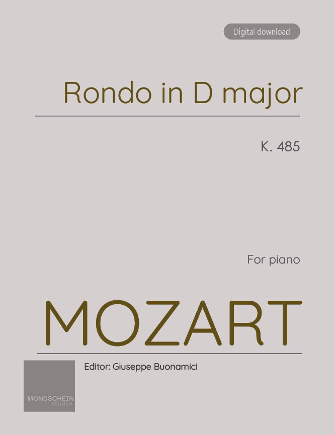 Mozart - Rondo in D major, K485 (PDF Sheet Music / Digital Download)