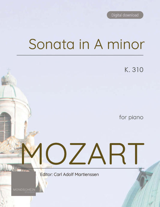 Mozart - Piano Sonata in A minor, K310 (PDF Sheet Music / Digital Download)