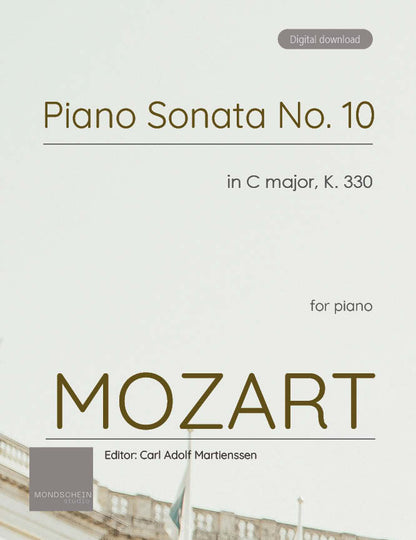 Mozart - Piano Sonata No. 10 in C major, K330 (PDF Sheet Music / Digital Download)