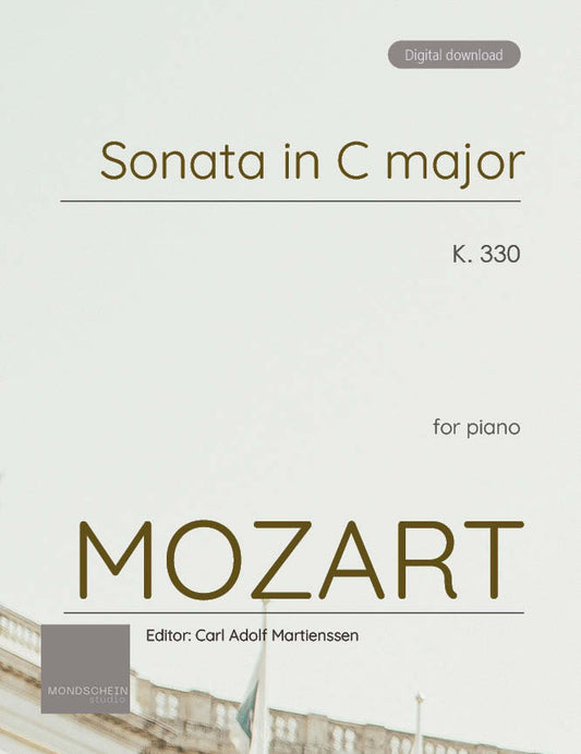 Mozart - Piano Sonata in C major, K330 (PDF Sheet Music / Digital Download)