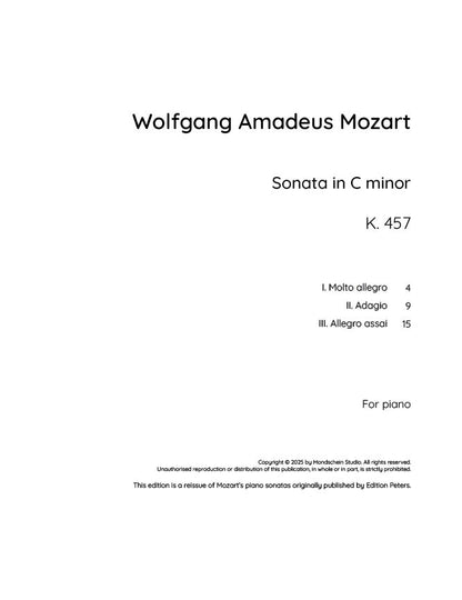 Mozart - Piano Sonata No. 14 in C minor, K457 (PDF Sheet Music / Digital Download)