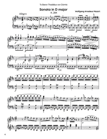 Mozart - Piano Sonata in D major, K284 (PDF Sheet Music / Digital Download)