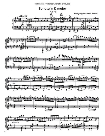 Mozart - Piano Sonata in D major, K576 (PDF Sheet Music / Digital Download)