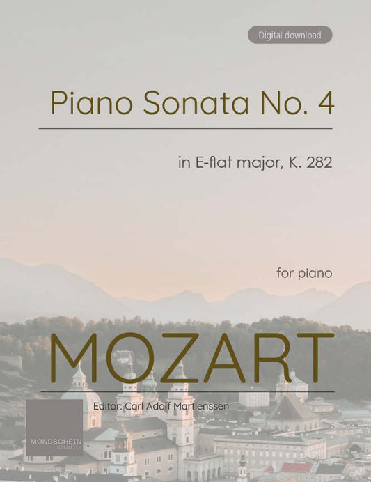 Mozart - Piano Sonata No. 4 in E-flat major, K282 (PDF Sheet Music / Digital Download)