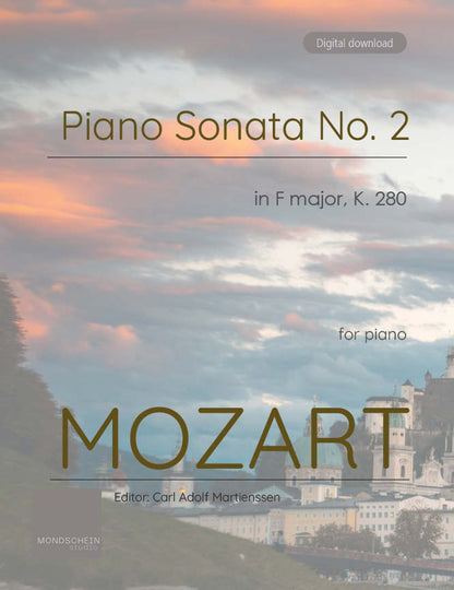 Mozart - Piano Sonata No. 2 in F major, K280 (PDF Sheet Music / Digital Download)