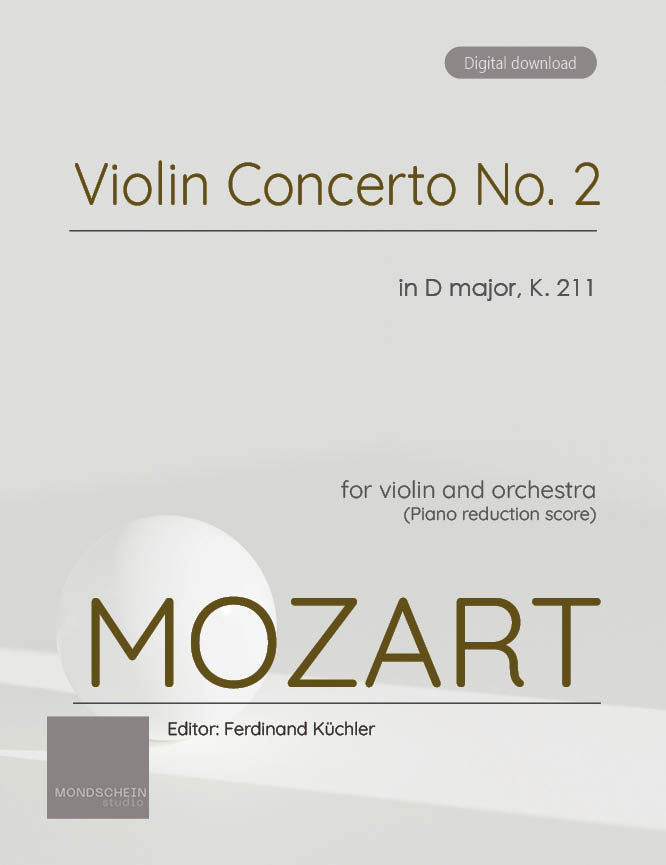 Mozart - Violin Concerto No. 2 in D major, K. 211 (PDF Sheet Music / Digital Download)