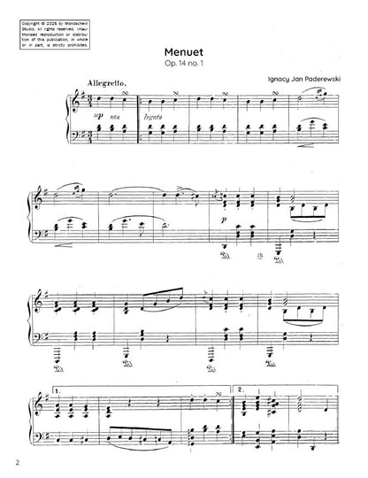 Paderewski - Menuet, Op. 14 No. 1 (PDF Sheet Music / Digital Download)