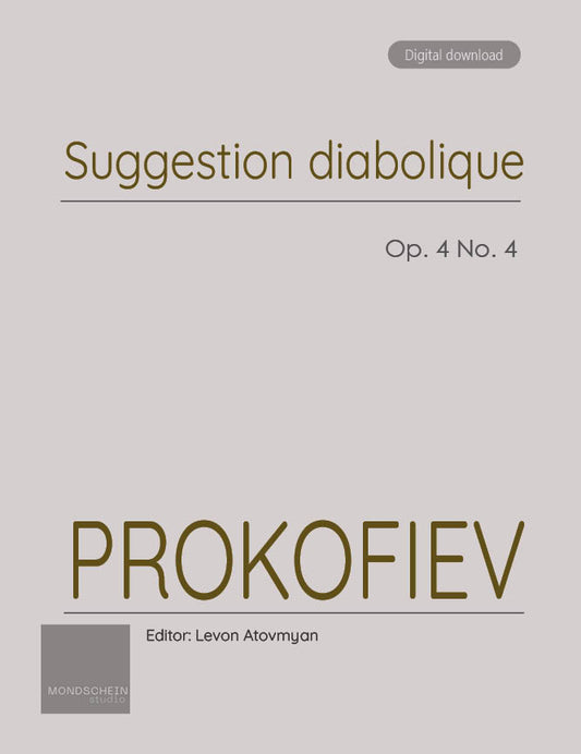 Prokofiev - Suggestion diabolique, Op. 4 No. 4 (PDF Sheet Music / Digital Download)