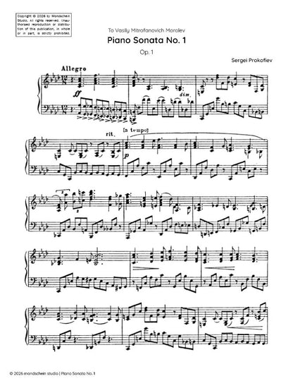 Prokofiev - Piano Sonata No. 1, Op. 1 (PDF Sheet Music / Digital Download)