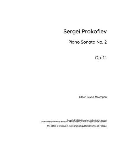 Prokofiev - Piano Sonata No. 2, Op. 14 (PDF Sheet Music / Digital Download)