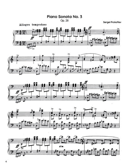 Prokofiev - Piano Sonata No. 3, Op. 28 (PDF Sheet Music / Digital Download)