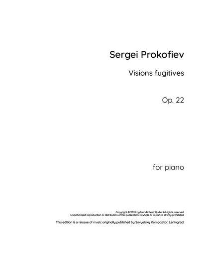 Prokofiev - Visions fugitives, Op. 22 (PDF Sheet Music / Digital Download)