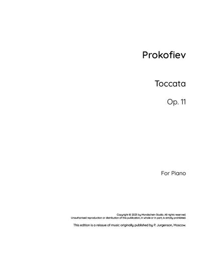 Prokofiev - Toccata, Op. 11 (PDF Sheet Music / Digital Download)