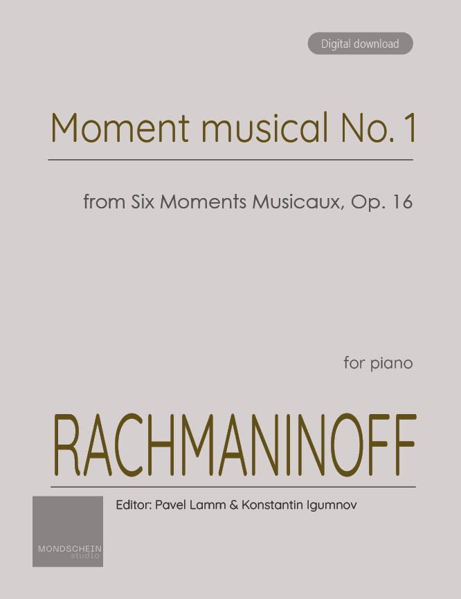 Rachmaninoff - Moment musical No. 1 from Six Moments Musicaux, Op. 16 (PDF Sheet Music / Digital Download)