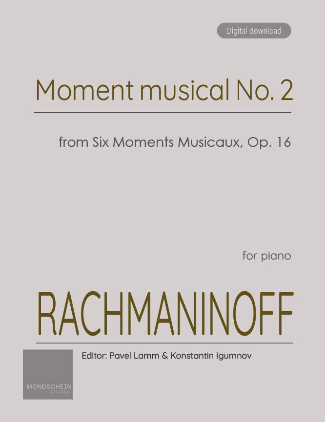 Rachmaninoff - Moment musical No. 2 from Six Moments Musicaux, Op. 16 (PDF Sheet Music / Digital Download)