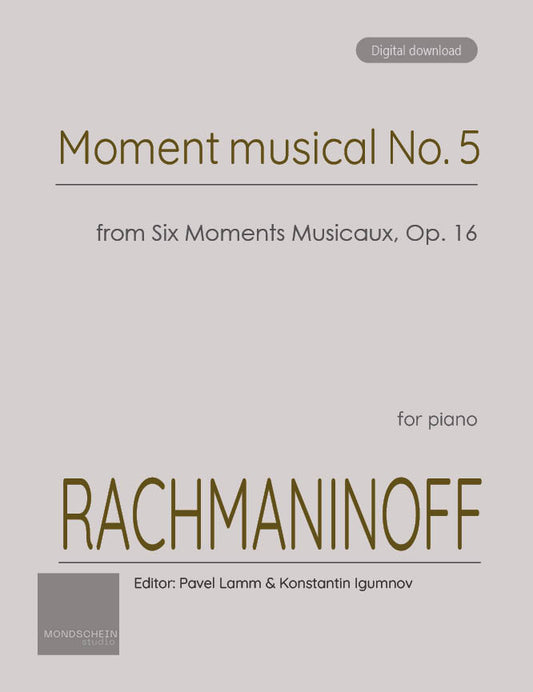 Rachmaninoff - Moment musical No. 5 from Six Moments Musicaux, Op. 16 (PDF Sheet Music / Digital Download)