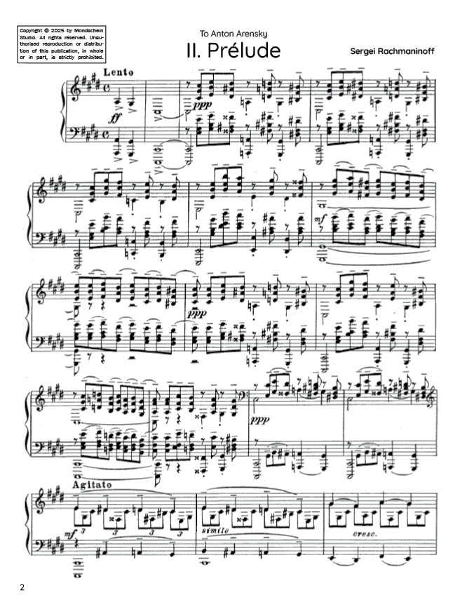 Rachmaninoff - Prelude in C-sharp minor, Op. 3 No. 2 (PDF Digital Download)