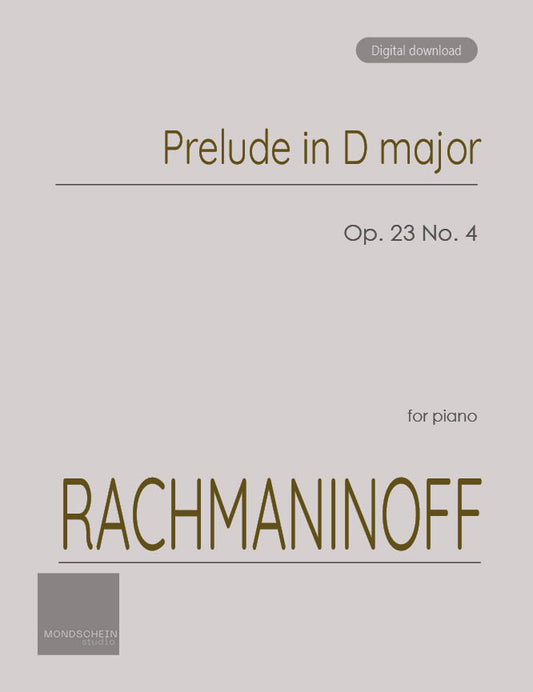Rachmaninoff - Prelude Op. 23 No. 4 (PDF Sheet Music / Digital Download)