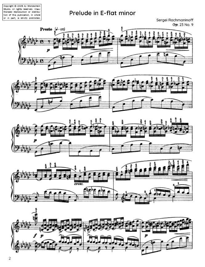 Rachmaninoff - Prelude Op. 23 No. 9 (PDF Sheet Music / Digital Download)