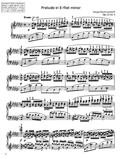 Rachmaninoff - Prelude Op. 23 No. 9 (PDF Sheet Music / Digital Download)