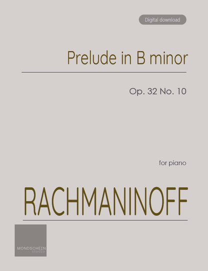 Rachmaninoff - Prelude Op. 32 No. 10 (PDF Sheet Music / Digital Download)