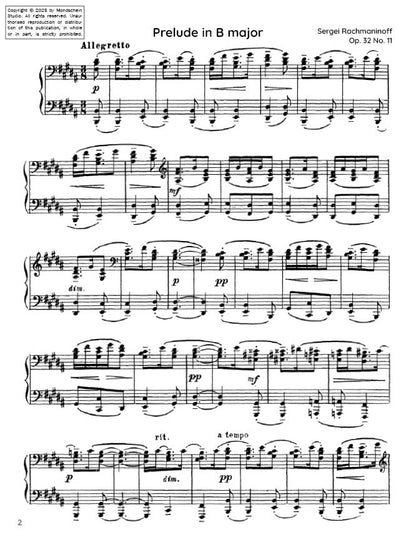Rachmaninoff - Prelude Op. 32 No. 11 (PDF Sheet Music / Digital Download)