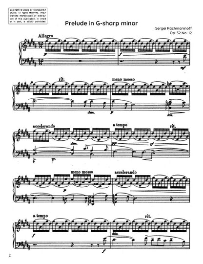 Rachmaninoff - Prelude Op. 32 No. 12 (PDF Sheet Music / Digital Download)