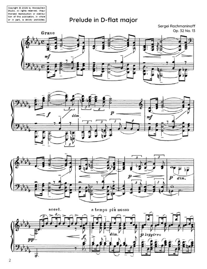 Rachmaninoff - Prelude Op. 32 No. 13 (PDF Sheet Music / Digital Download)
