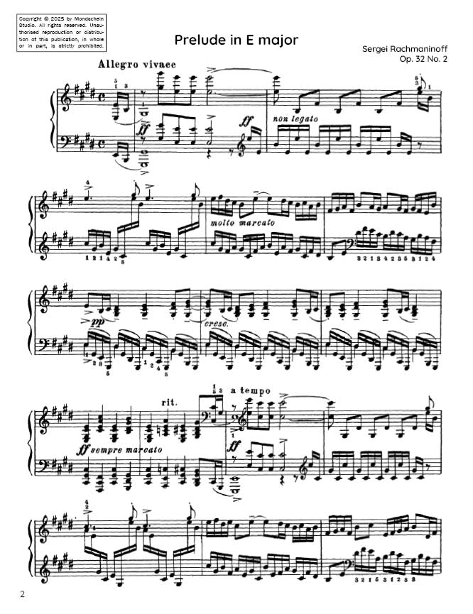 Rachmaninoff - Prelude Op. 32 No. 3 (PDF Sheet Music / Digital Download)