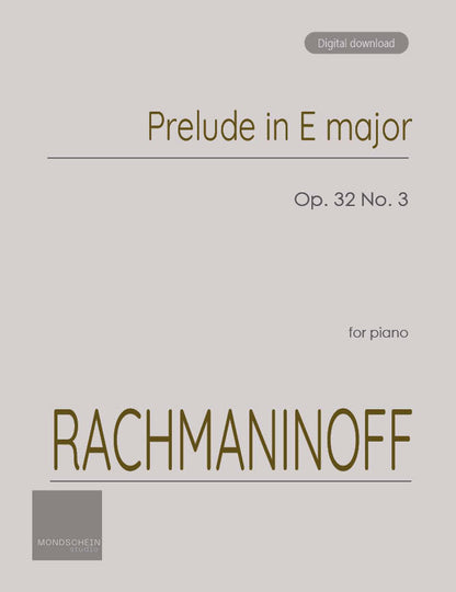 Rachmaninoff - Prelude Op. 32 No. 3 (PDF Sheet Music / Digital Download)