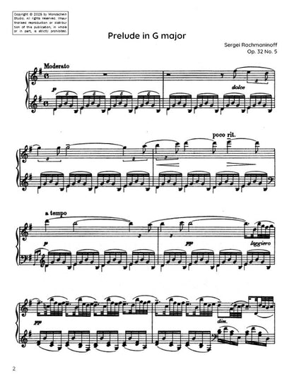 Rachmaninoff - Prelude Op. 32 No. 5 (PDF Sheet Music / Digital Download)