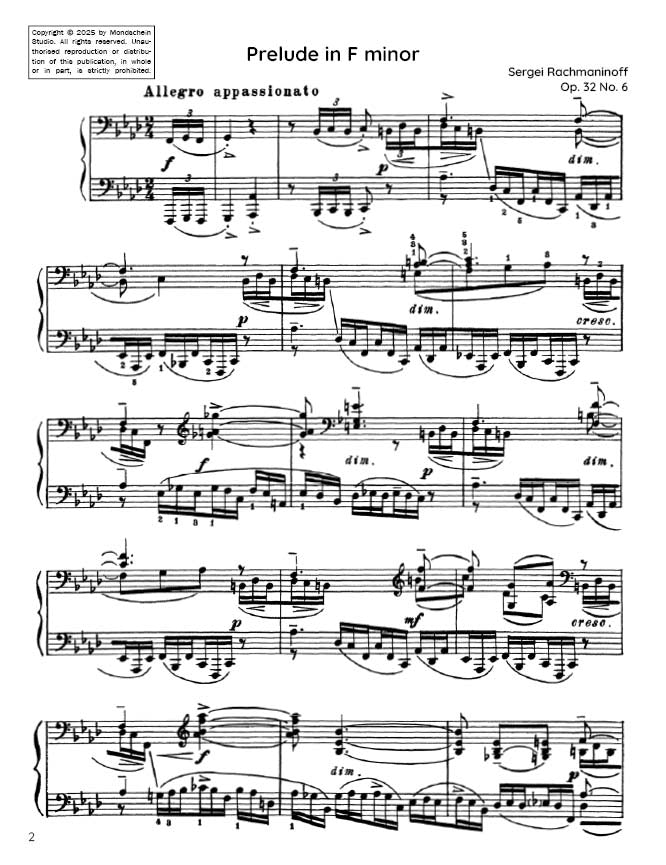 Rachmaninoff - Prelude Op. 32 No. 6 (PDF Sheet Music / Digital Download)