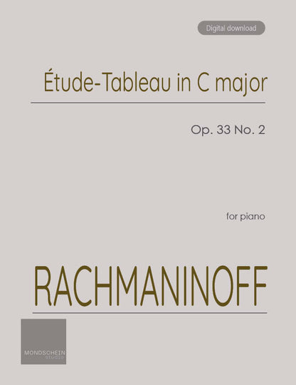 Rachmaninoff - Étude-Tableau in C major, Op. 33 No. 2 (PDF Sheet Music / Digital Download)