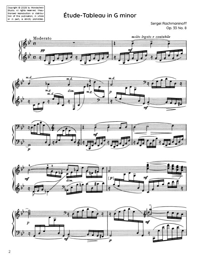 Rachmaninoff - Étude-Tableau in G minor, Op. 33 No. 8 (PDF Sheet Music / Digital Download)