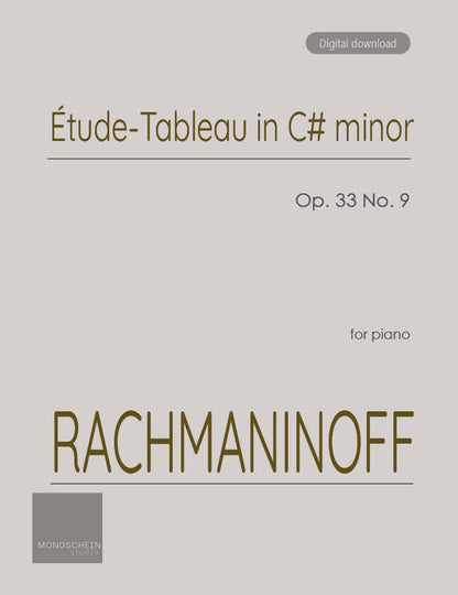 Rachmaninoff - Étude-Tableau in C-sharp minor, Op. 33 No. 9 (PDF Sheet Music / Digital Download)
