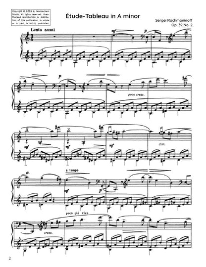 Rachmaninoff - Étude-Tableau in A minor, Op. 39 No. 2 (PDF Sheet Music / Digital Download)
