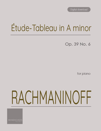 Rachmaninoff - Étude-Tableau in A minor, Op. 39 No. 6 (PDF Sheet Music / Digital Download)