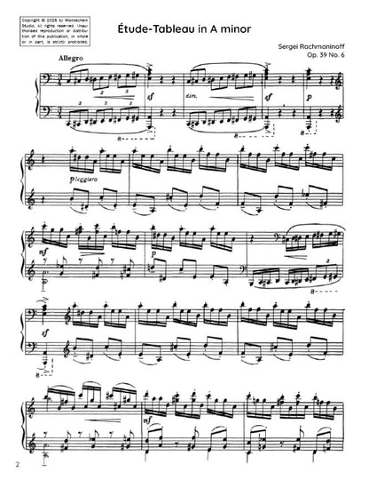 Rachmaninoff - Étude-Tableau in A minor, Op. 39 No. 6 (PDF Sheet Music / Digital Download)