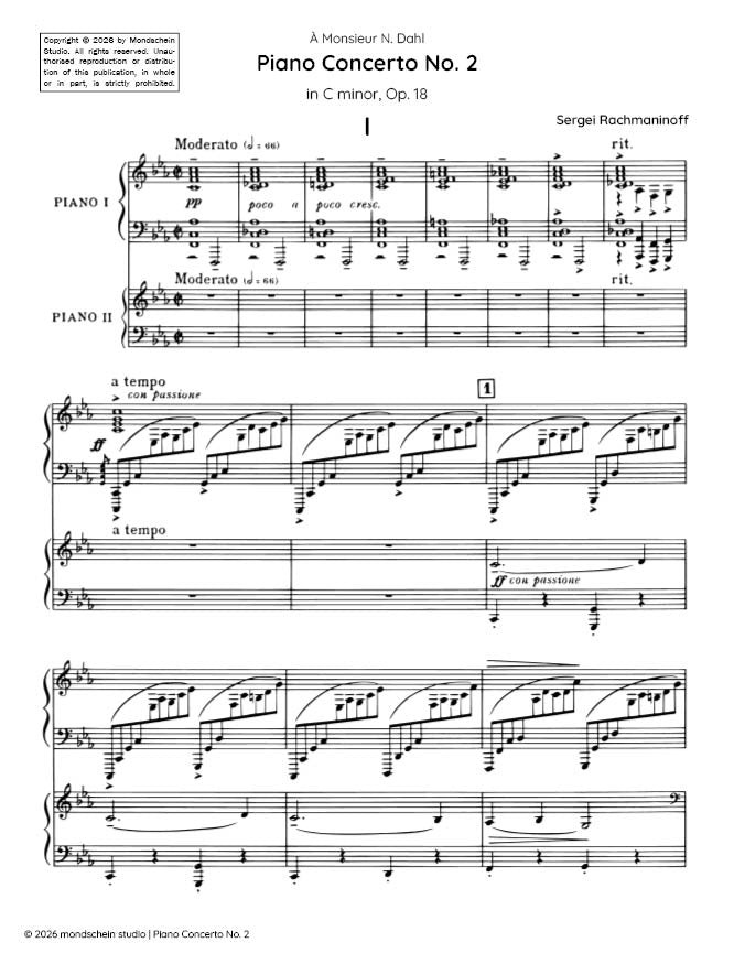 Rachmaninoff - Piano Concerto No. 2 in C minor, Op. 18 (PDF Sheet Music / Digital Download)