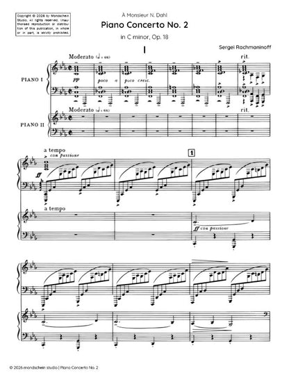 Rachmaninoff - Piano Concerto No. 2 in C minor, Op. 18 (PDF Sheet Music / Digital Download)