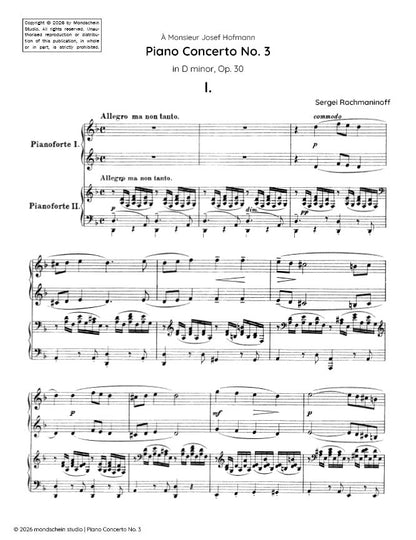 Rachmaninoff - Piano Concerto No. 3 in D minor, Op. 30 (PDF Sheet Music / Digital Download)