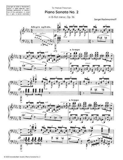 Rachmaninoff - Piano Sonata No. 2 in B-flat minor (1931 version), Op. 36 (PDF Sheet Music / Digital Download)