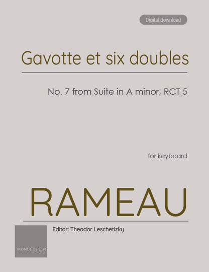 Rameau - Gavotte et six doubles from Suite in A minor, RCT 5 (PDF Sheet Music / Digital Download)