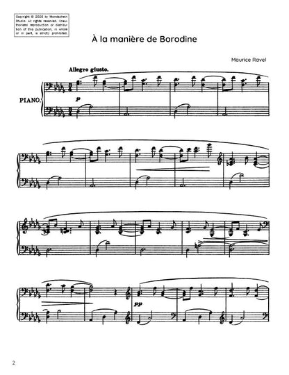 Ravel - À la manière de Borodine (PDF Sheet Music / Digital Download)
