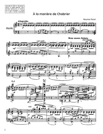 Ravel - À la manière de Chabrier (PDF Sheet Music / Digital Download)