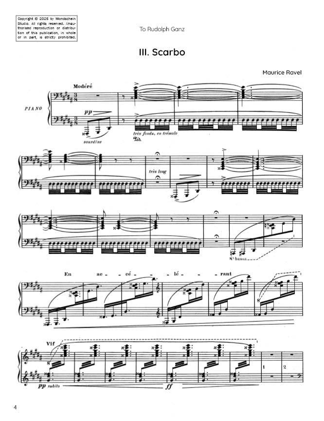 Ravel - Scarbo from Gaspard de la nuit (PDF Sheet Music / Digital Download)